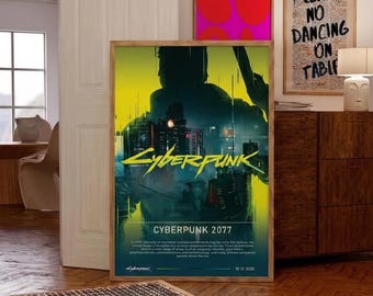 Cyberpunk 2077 Poster, Retro Gaming Wall Art, Futuristic Video Game Print, Neon Gamer Room Decor, Cyberpunk Aesthetic Poster