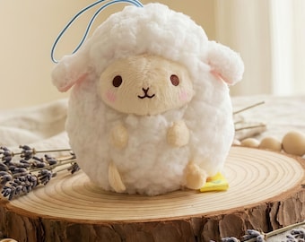 Adorable Fluffy Sheep Plush Keychain, Cute Little White Sheep Keychain, Soft Plush Animal Pendant, Bag Accessory, Farm Animal Lover Gift