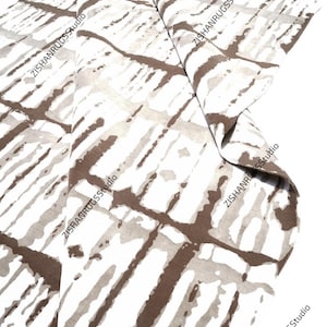 Handtuftad abstrakt matta | Nyzeeländsk ull, viskos, beige, brun matta