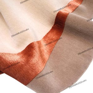 Amorfisk ullmatta | Handtuftad terrakottakrämmatta | Viskosglans heminredning