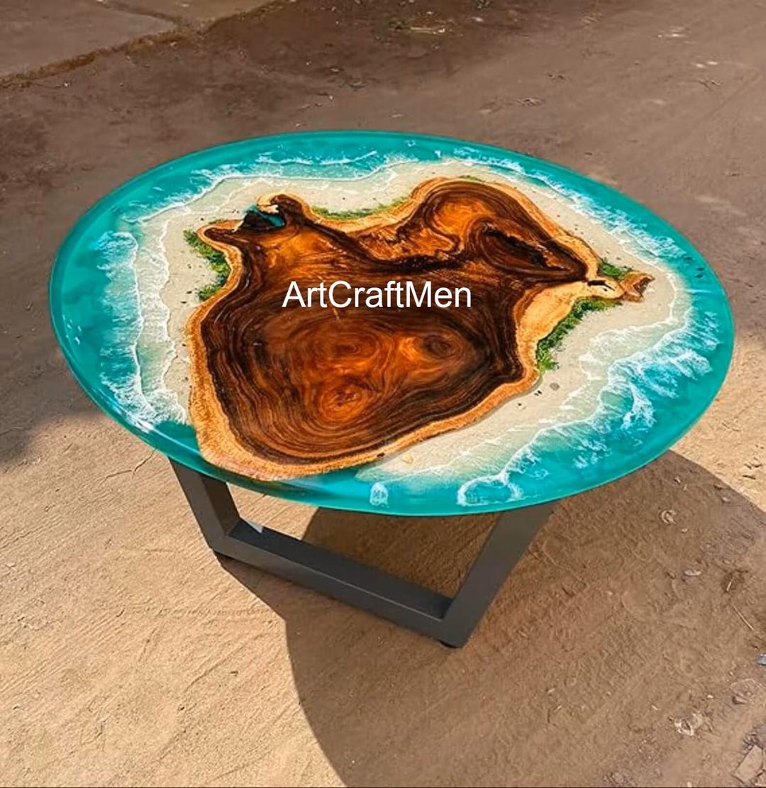 Custom Resin Epoxy Ocean Wave Coffee Table Epoxy Dining Table Coffee ...