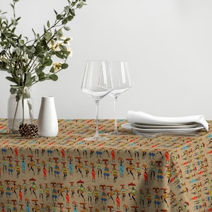 African Ethnic Tablecloth – Colorful Tribal Pattern Dining Table Cover for Boho Home Decor
