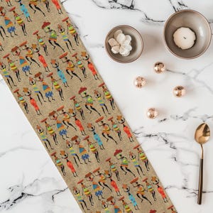 African Ethnic Table Runner – Colorful Tribal Dining Accent for Boho Kitchen, Rustic Farmhouse and Cultural Home Decor