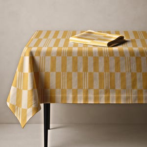 Yellow Checkered Tablecloth – Bright Modern Plaid Table Cover for Spring Summer Dining, Sunny Fresh Kitchen Decor & Outdoor Entertaining image 18