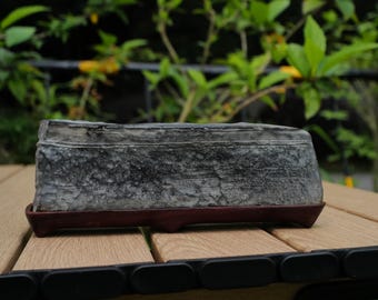 Plate-forme Lingbi naturelle en pierre de montagne · Présentoir de bureau pour érudits · Base en bois de rose