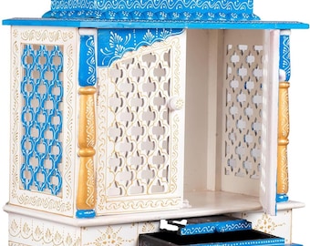 Holz Mandir für Zuhause, Wandhalterung Tempel, Pooja Mandir für Zuhause, Puja Tempel, Holzstempel für Zuhause, Mandir Wandbehang, Mandir