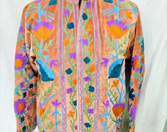 Velvet Suzani Jacket Embroidered Jacket Suzani Coat Boho Velvet Jacket Handmade