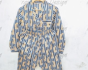 Grijze pyjama met luipaardprint, 100% katoenen pyjamaset, nachtkleding, pyjamaset bruidsmeisje, damespyjama katoenen broek shirtsets, zomerjurk