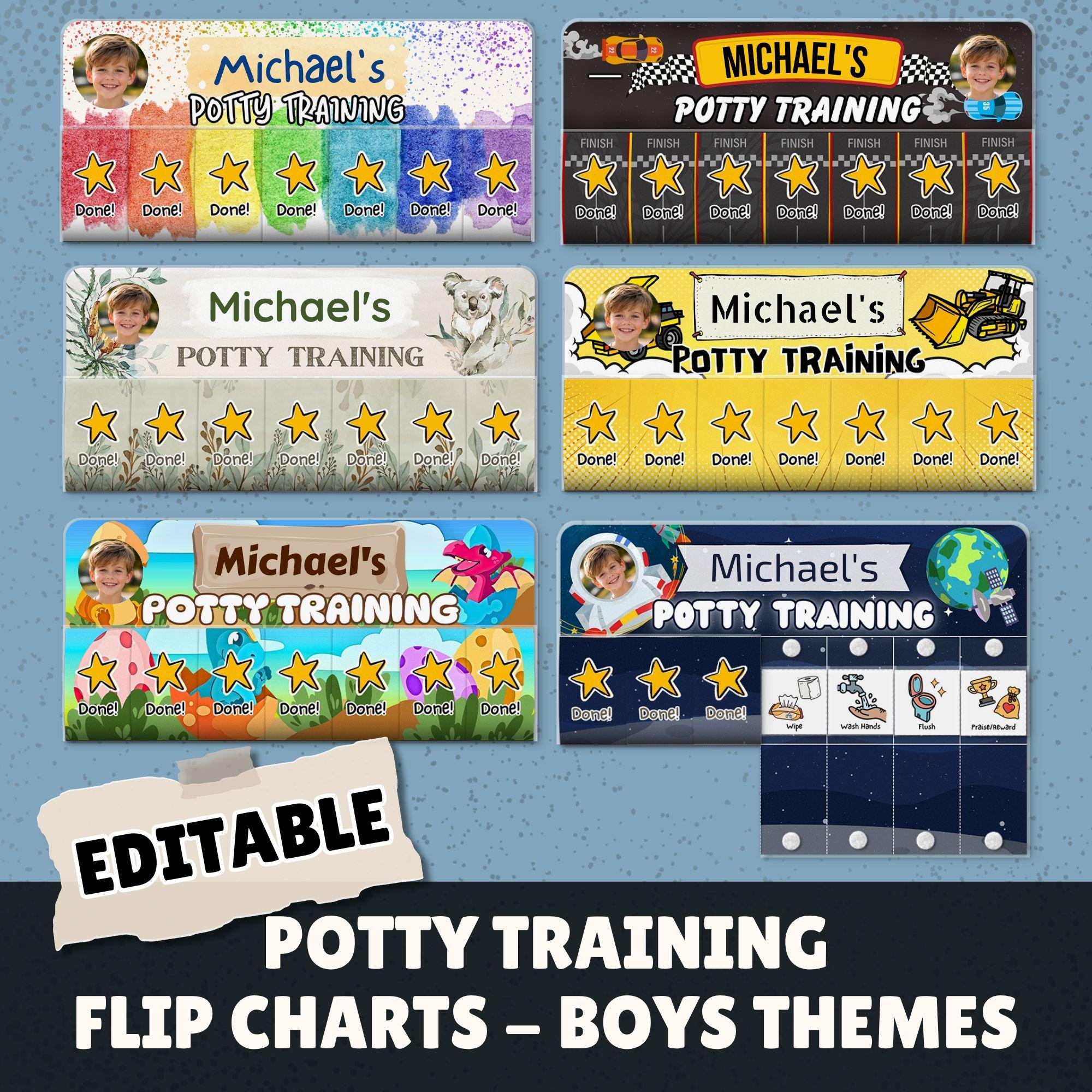 Editable Potty Training Chart – Toilet Training Visual Schedule, Reward ...