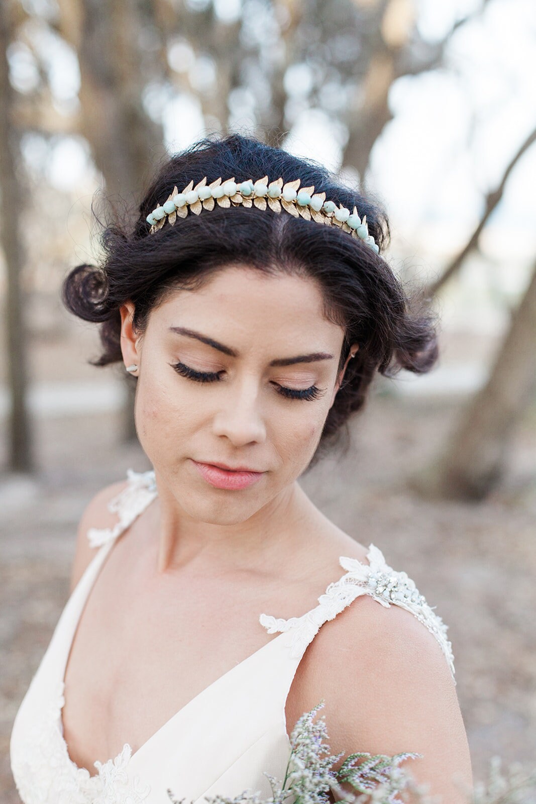 Bridal Headband Mint Green Headband Laurel Leaf Headband Etsy