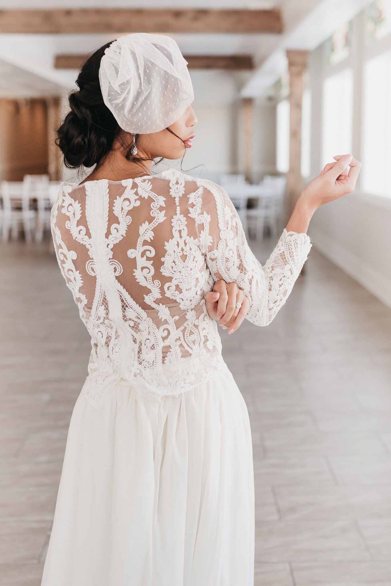 Mini Polka dot Bridal Veil Dotted Birdcage Veil Polka Dot Etsy