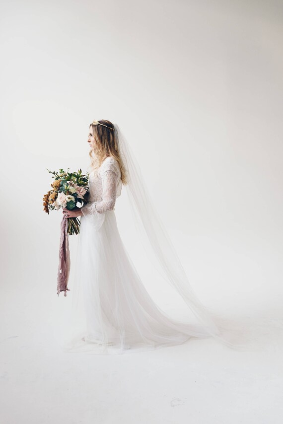 Chapel Length Veil Wedding Veil Bridal Veil Single Tier Etsy