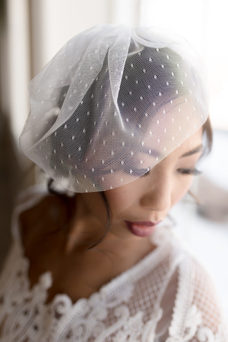Mini Polka dot Bridal Veil Dotted Birdcage Veil Polka Dot Etsy