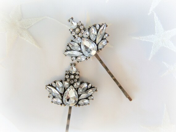 Rhinestone Bobby Pins Bridal Hair Pins Rhinestone Hair Etsy