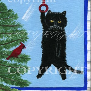 Black Cat, Cardinal, ~Desperado~, Printable Art, Instant Download, Cat Humor