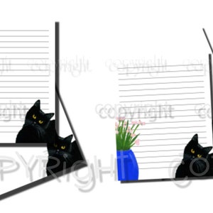Cat Stationery, Printable Writing Paper, 8.5x11, Lined and Unlined, Instant Download