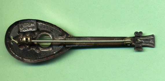 Lang Sterling Mandolin Brooch  Pin  Silver, Music… - image 2