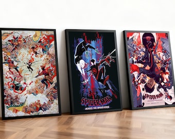 Póster de la película Spiderman Across The Spider-Verse / Cine en casa / Decoración personalizada para dormitorios / Decoración para el hogar de cinéfilos / Regalo de cumpleaños