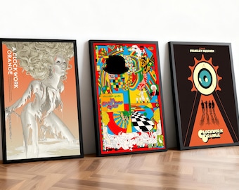Póster de la película La Naranja Mecánica / Películas clásicas / Cine en casa / Arte mural personalizado para dormitorio / Decoración del hogar para fanáticos del cine / Regalo de cumpleaños
