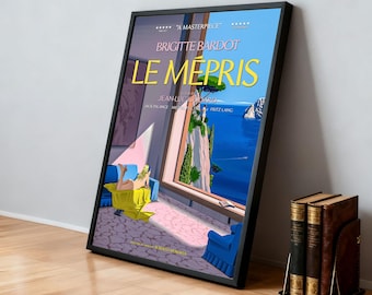 Le mépris Movie Poster | Classic Films | Home Theater | Personalized Dorm Wall Art | Movie Fan Home Decor | Birthday Gift