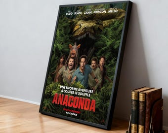 Plakat filmowy Anaconda | Klasyczne filmy | Kino domowe | Spersonalizowana dekoracja ścienna do akademika | Dekoracja domu dla fanów filmów | Prezent urodzinowy
