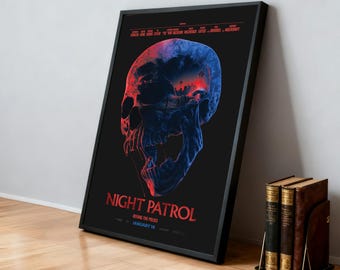 Plakat filmowy „Nocny Patrol” | Klasyczne filmy | Kino domowe | Spersonalizowana dekoracja ścienna do akademika | Dekoracja domu dla fanów filmów | Prezent urodzinowy