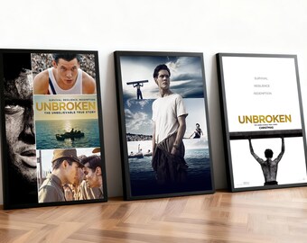 Unbroken Movie Poster | Classic Films | Home Theater | Personalized Dorm Wall Art | Movie Fan Home Decor | Birthday Gift