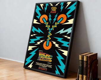Plakat z okazji 40. rocznicy premiery filmu "Powrót do przyszłości" | Spersonalizowana dekoracja ścienna do akademika | Dekoracja domu dla fana filmów | Prezent urodzinowy