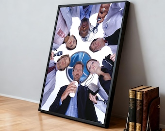 Plakat filmowy "Dr House", sezon 1 | Klasyczne filmy | Kino domowe | Spersonalizowana dekoracja ścienna do akademika | Dekoracja domu dla fanów filmów | Prezent urodzinowy
