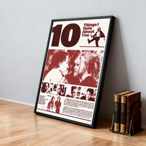 10 Things I Hate About You Movie Poster | Classic Films | Home Theater | Personalized Dorm Wall Art | Movie Fan Home Decor | Birthday Gift