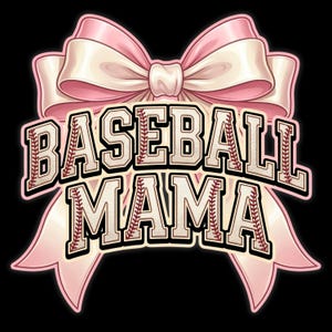 Paquete PNG de lazo para mamá de béisbol, PNG de mamá de béisbol, diseño de camiseta de mamá de béisbol con lazo grande, PNG de sublimación para mamá deportiva en el día del partido