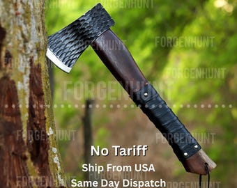 Carbon Steel Forged bearded axe with sheath, Scandinavian Axe, Camping Hatchet,  Tomahawk throwing axe, Viking style axe Best men gift LARP
