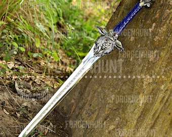 WOW Frostmourne Sword lich King Prop, Warcraft cosplay prop, Game sword, Royal guard sword with sheath, LARP Lion Sword, Stormwind Sword