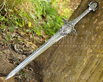 WOW Frostmourne Sword lich King Prop, Warcraft cosplay prop, Game sword, Royal guard sword with sheath, LARP Lion Sword, Stormwind Sword