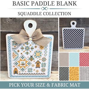 BASIC SQUADDLE COLLECTION, Premade Wood Blank with Fabric Mat, Cross Stitch Finishing, Finishing Board, Cross Stitch Backer