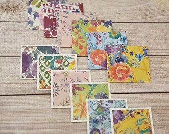 Mini Note Cards, Blank Note Cards, Mini Note Card Set, 3x3 Note Cards, Mini Envelopes, Set of 6 Mini Note Cards with Envelopes, Floral Cards