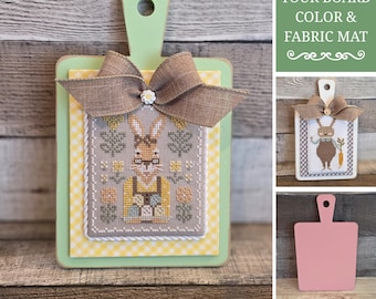 SPRING SMALL PADDLE (Spring Green, Spring Pink or Farmhouse White) - Cross Stitch Finishing Board, Cross Stitch Backer, Customizable Board