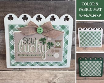 SHAMROCK PENNY PADDLE (Basic White or Green) - Cross Stitch Finishing Board, Wood Blank with Fabric Mat, Cross Stitch Backer