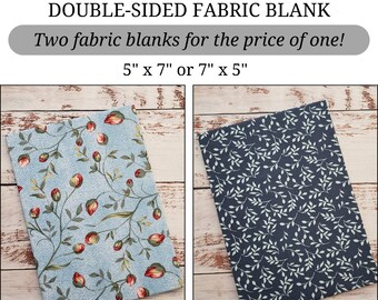 READY TO SHIP Fabric Blank, Cross Stitch Finishing, Cross Stitch Blank, Double Sided Fabric Blank, Blue Florals Flip-Flop