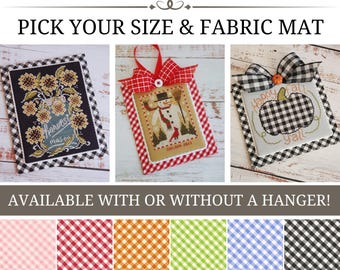 GINGHAM COLLECTION, Fabric Blank, Fabric Flat, Fabric Ornament, Pick Your Fabric, Cross Stitch Finishing Piece, Cross Stitch Backer