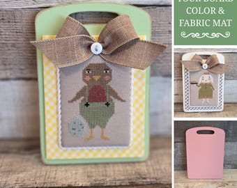 SPRING MINI BREADBOARD (Spring Green, Spring Pink or Farmhouse White) Cross Stitch Finishing Board, Cross Stitch Backer, Customizable Board