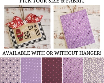 PURPLE COLLECTION Wood Blank with Fabric Mat, Cross Stitch Finishing Piece, Cross Stitch Finishing, Pick Your Size and Finish