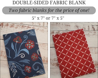 READY TO SHIP Fabric Blank, Cross Stitch Finishing, Cross Stitch Blank, Double Sided Fabric Blank, Red and Blue Floral Flip-Flop