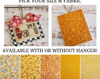 YELLOW/ORANGE COLLECITON Wood Blank with Fabric Mat, Cross Stitch Finishing Piece, Cross Stitch Finishing, Pick Your Size and Finish