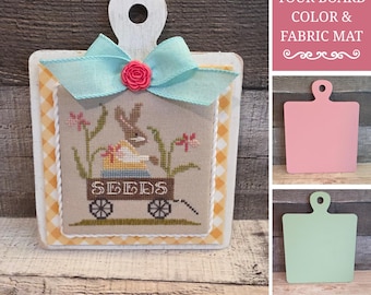 SPRING SQUADDLE COLLECTION (Spring Green, Spring Pink or Farmhouse White) - Cross Stitch Finishing Board, Cross Stitch Backer, Custom Board