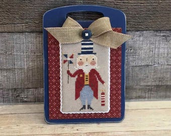 SUMMER MINI BREADBOARD (Blue) - Cross Stitch Finishing Board, Wood Blank with Fabric Mat, Cross Stitch Backer, Customizable Wood Board