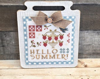 FARMSTEAD (Farmhouse White) - Cross Stitch Finishing Board, Wood Blank with Fabric Mat, Cross Stitch Backer, Customizable Board