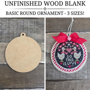 UNFINISHED WOOD BLANK, Cross Stitch Finishing, Finishing Board, Cross Stitch Backer, DiY Cross Stitch Finishing, Round Ornament