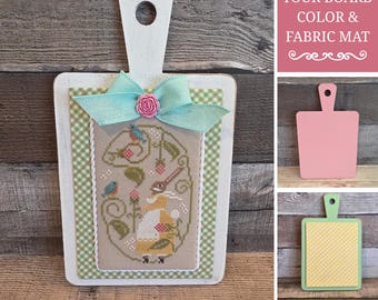 SPRING LARGE PADDLE (Spring Green, Spring Pink or Farmhouse White) - Cross Stitch Finishing Board, Cross Stitch Backer, Customizable Board