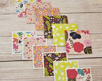 Mini Note Cards, Blank Note Cards, Mini Note Card Set, 3x3 Note Cards, Mini Envelopes, Set of 6 Mini Note Cards with Envelopes, Floral Cards